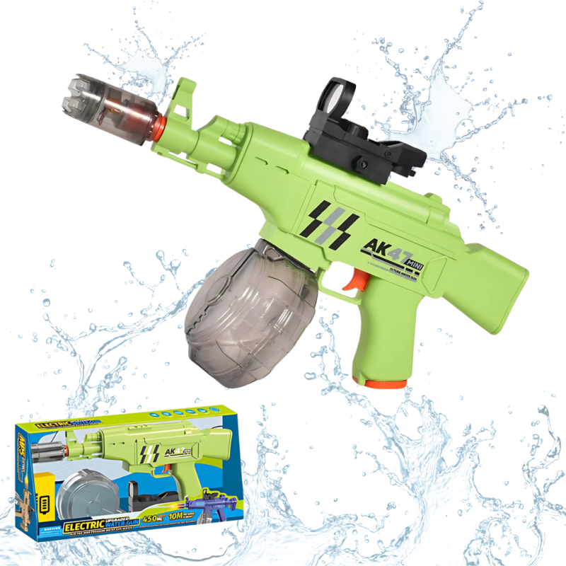 Водний електричний пістолет для дітей, водний автомат АК47 на акумуляторі з підсвічуванням, іграшковий, зелений