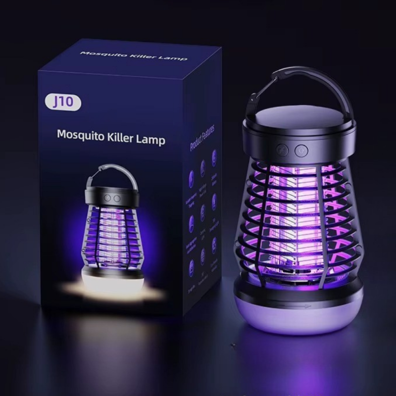 Антимоскітна лампа акумуляторна портативна з пасткою від комах,світильник знищувач комарів і мух