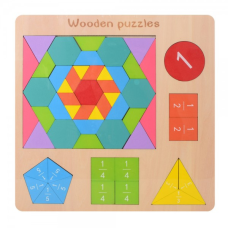 Дерев“яна іграшка Геометрика Головоломка MD 2162 фігури, цифри