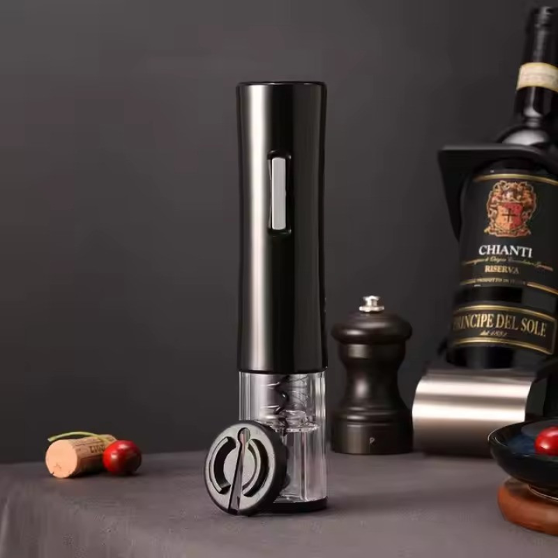 Штопор электрический на батарейках автоматический для вина електроштопор портативный прозрачный черный