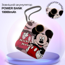 Павербанк зі швидкою зарядкою 10000мАг, Power Bank з двома вбудованими кабелями Lightning і Type-C, 120W Mickey