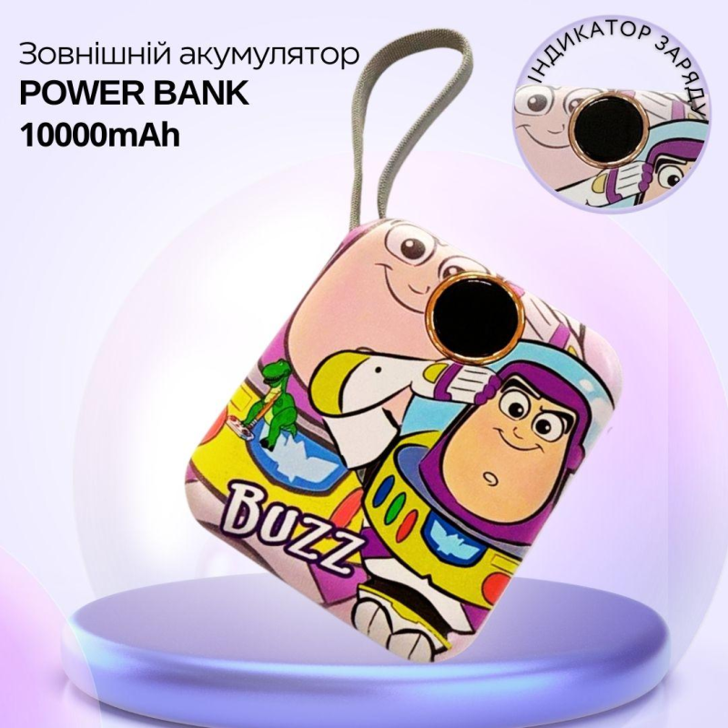 Павербанк зі швидкою зарядкою 10000мАг, Power Bank з двома вбудованими кабелями Lightning і Type-C, 120W Buzz