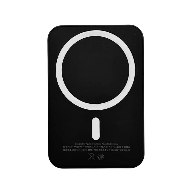 Павербанк з бездротовою магнітною зарядкою 5000мАгод, Powerbank бездротової для iPhone MagSafe Black