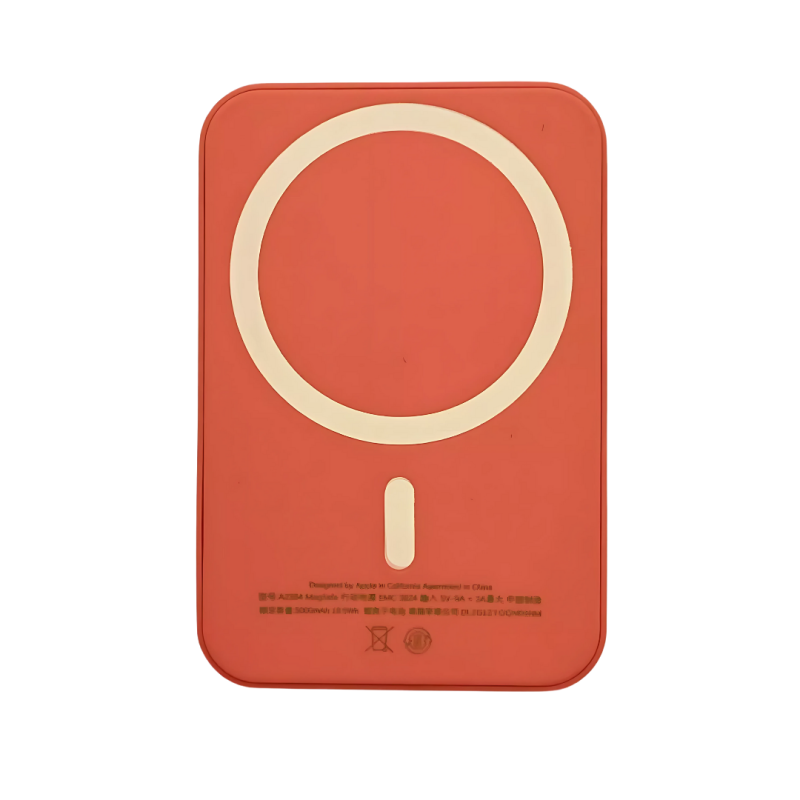 Павербанк з бездротовою магнітною зарядкою 5000мАч, Powerbank бездротової для iPhone MagSafe Orange