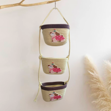 Навісний органайзер для дітей | Плетений кошик для зберігання іграшок, аксесуарів в дитячу кімнату, Собака