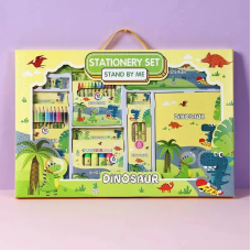 Набір для творчості та малювання, “Динозаври“ подарунковий набір канцелярії для дітей пенал, олівці, маркери