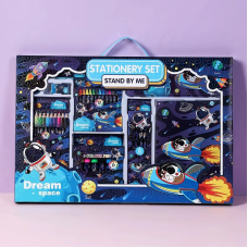 Набір для творчості та малювання, “Космос“ подарунковий набір канцелярії для дітей пенал, олівці, маркери