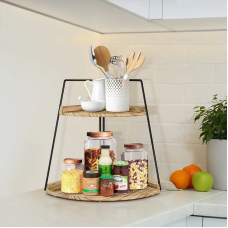 Полиця кутова для ванної кімнати і пренадлежностей, кухонна для спецій, органайзер на два яруси настільна