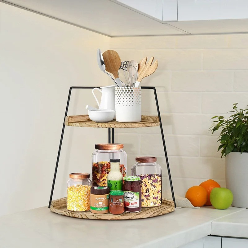 Полиця кутова для ванної кімнати і пренадлежностей, кухонна для спецій, органайзер на два яруси настільна