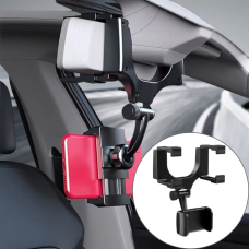 Тримач для телефону в автомобіль на дзеркало заднього виду з поворотом на 360, універсальний, регульований