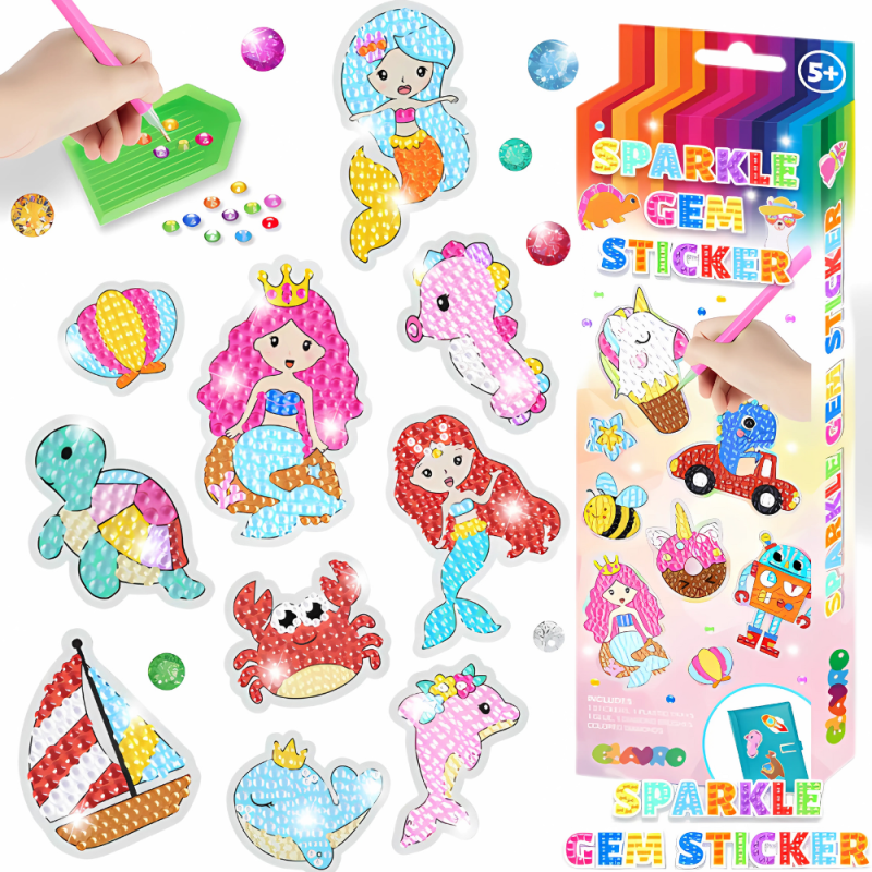 Набор для творчества и создания алмазных наклеек,стикеры с стразами для алмазной вышивки украшений