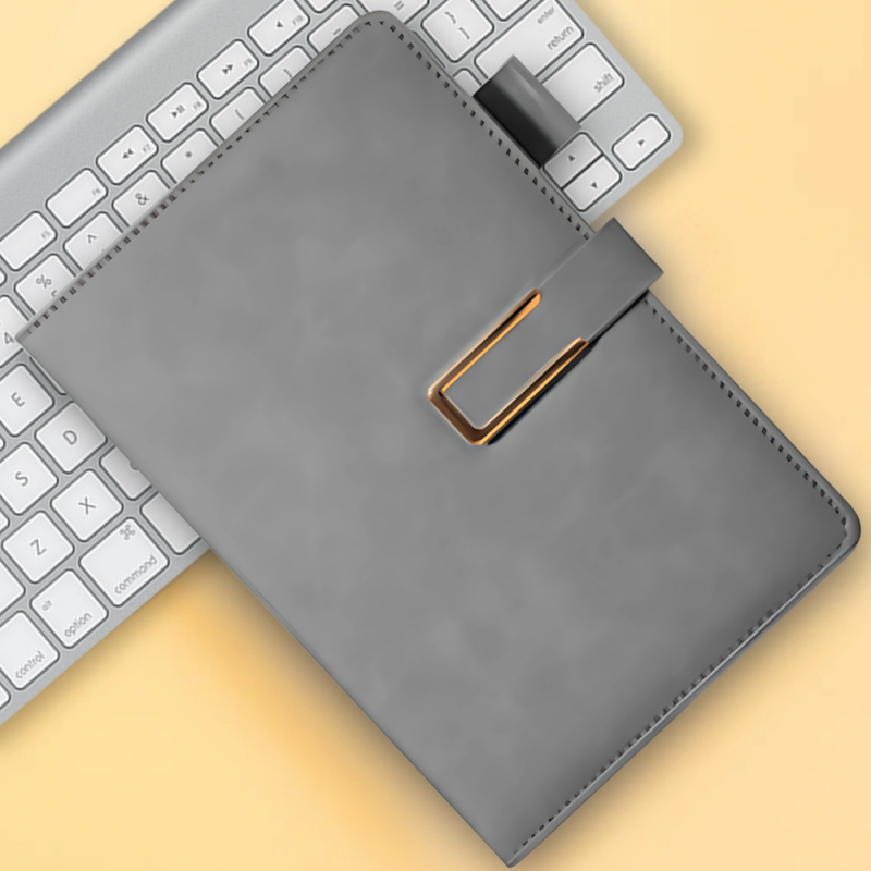 Щоденник, планер блокнот з ручкою, 100 аркушів, формат А5, записник, планер в м“якій обкладинці, сірий