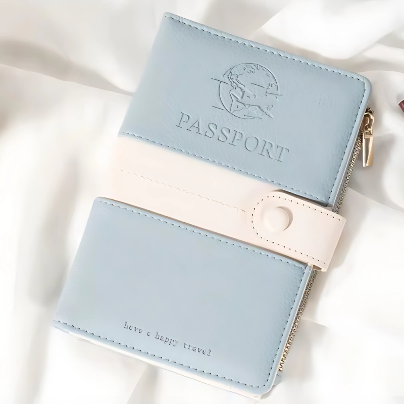 Обкладинка для паспорта, холдер дорожній для паспорта, посвідчення, банківських карт, квитків і документів, блакитний