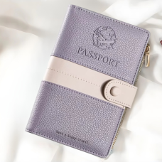 Обкладинка для паспорта, дорожній холдер для паспорта, посвідчення, банківських карт, квитків, документів, фіолетовий