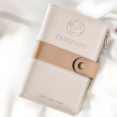 Обкладинка для паспорта, дорожній холдер для паспорта, посвідчення, банківських карт, квитків, документів, бежевий