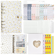 Блокнот-планер для фінансів формат А6, планер бюджету та зберігання грошей, органайзер прозорий з ромашками