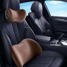 Набір подушок ортопедичних під шию і спину в машину, подушки на підголівник і спинку сидіння, коричневі
