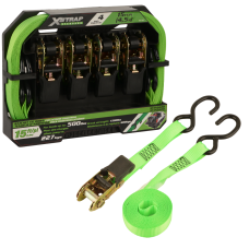 Набір стяжних ременів з храповим механізмом для кріплення вантажу 4 шт. 25 мм х 4,5 м стропи з навантаженням  227 кг