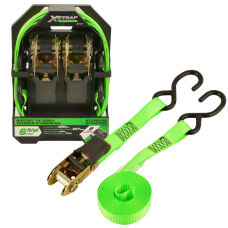 Набір стяжних ременів з храповим механізмом для кріплення вантажу 2 шт. 25 мм х 1,8 м стропи з навантаженням  227 кг