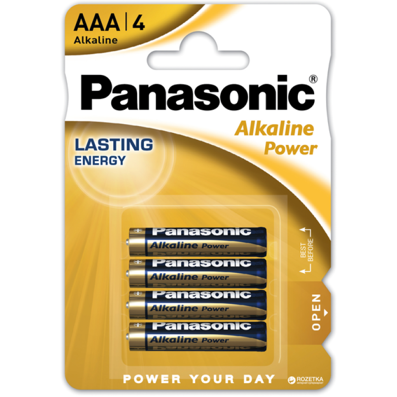 Батарейка Panasonic Alkaline LR03 (AAA), лужна, 4 шт., ТІЛЬКИ ОРИГИНАЛ