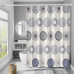 Шторка для ванни з поліестеру водонепроникна Bathlux 180x180 см з кільцями, фіранка для ванної кімнати