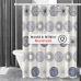 Шторка для ванни з поліестеру водонепроникна Bathlux 180x180 см з кільцями, фіранка для ванної кімнати