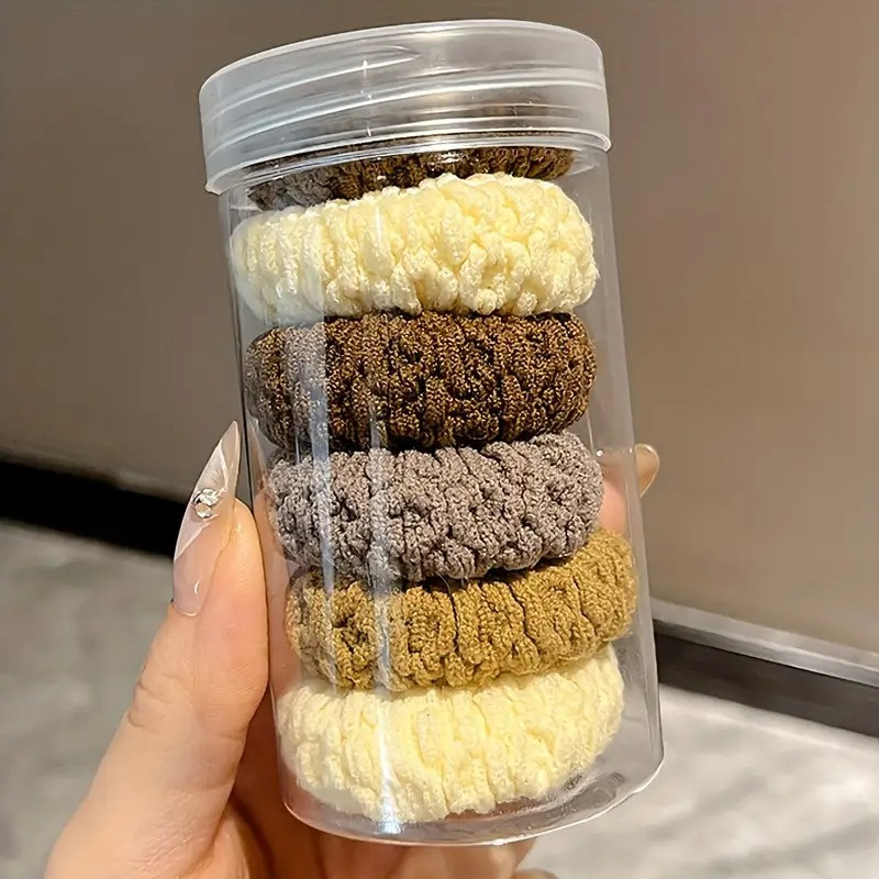 Набір жіночих гумок для волосся, пучків, хвостів м“які 6 шт, міцні, спандекс еластичні, однотонні різнокольорові