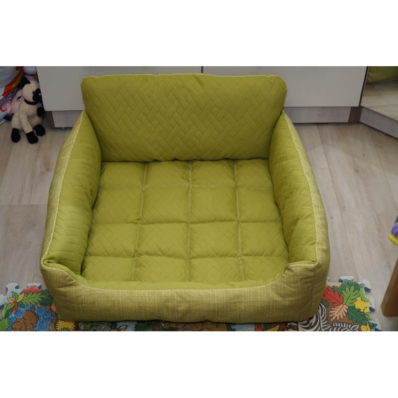 М“яке місце лежанка (60*60см, блискавки в бортиках) ліжко для собаки з якісної меблевої тканини