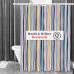 Шторка для ванни з поліестеру водонепроникна Bathlux 180x180 см з кільцями, фіранка для ванної кімнати