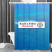 Шторка для ванни з поліестеру водонепроникна Bathlux 180x180 см з кільцями, фіранка для ванної кімнати