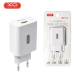 Мережевий зарядний пристрій для телефона XO L36 QC3.0 1USB/3A заряджання для портативних пристроїв Білий