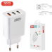 Мережевий зарядний пристрій XO L72 QC3.0 3USB/3A з кабелем USB - MicroUSB Білий