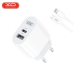 Мережевий зарядний пристрій XO L97 PD роз“єм Type-C і USB/2.4A, з кабелем Type-C - Lightning Білий