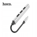 USB HUB HOCO HB26 4 in 1 Type-C to USB 3.0 + USB 2.0х3 Розгалужувач для ноутбука Сталевий