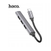 USB HUB HOCO HB26 4 in 1 Type-C to USB 3.0 + USB 2.0х3 Розгалужувач для ноутбука Сталевий