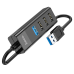 USB HUB HOCO HB25 4 in 1 Type-C to USB 3.0 + USB 2.0х3 Розгалужувач для ноутбука Чорний