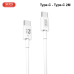Кабель швидкого заряджання та синхронізації USB XO NB-Q190B Type-C - Type-C 2М Білий