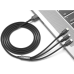 Кабель USB  універсальний 3в1 XO NB173 USB - Lightning + MicroUSB + Type-C 1.2М Чорний