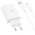 СЗУ зарядний пристрій HOCO C99A PD20W QC3.0 1USB/2Type-C/3A з кабелем для заряджання USB - Type-C Білий