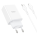 СЗУ зарядний пристрій HOCO C99A PD20W QC3.0 1USB/2Type-C/3A з кабелем для заряджання Type-C - Lightning Білий