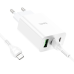 СЗУ зарядний пристрій HOCO C99A PD20W QC3.0 1USB/2Type-C/3A з кабелем для заряджання Type-C - Lightning Білий