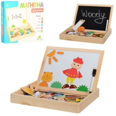 Іграшка дерев“яна Дощечка MD 0693 двостороння, фігурки магн., маркер, крейда