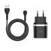 СЗУ зарядний пристрій HOCO C12Q Smart QC3.0 1USB/3A з кабелем для заряджання USB - MicroUSB, Чорний