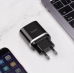 СЗУ зарядний пристрій HOCO C12Q Smart QC3.0 1USB/3A з кабелем для заряджання USB - MicroUSB, Чорний