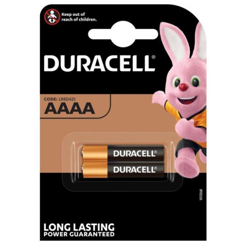 Батарейка Duracell Alkaline AAAA, лужна, 2 шт., ТІЛЬКИ ОРИГИНАЛ