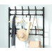 Поличка з вішаком для передпокою 25х60х150, Органайзер для взуття та одягу з 4 полицями, Чорного кольору