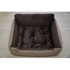 Затишне місце лежанка ліжко (50*40см, блисківки в бортиках) для кішки кота собаки з якісної меблевої тканини