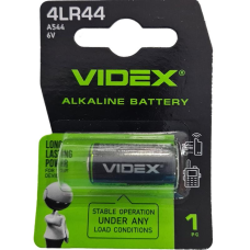Батарейка VIDEX 4LR44 alkaline (A544), лужна, 6V