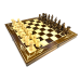 Шахова дошка для ігор 3 в 1 з натурального дерева розмір 38.5х38.5 см (L), шахи, шашки та нарди ручної роботи