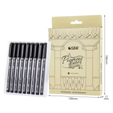 Лінери для малювання  9 шт, Набір чорних капилярных ручок для скетч замальовок (GN.8050-9). Ручки лайнери